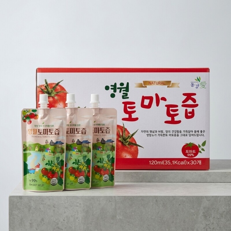 영월 동강애 고향밥상,영월 토마토즙 NFC 착즙 토마토즙 30개입